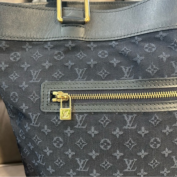 Louis Vuitton Josephine GM Navy Blue Denim Mini Lin Handbag Tote Bag LV - Picture 8 of 12